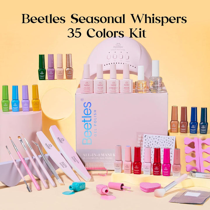Beetles - Kit de esmalte de uñas de gel con luz UV \u2013 35 colore...