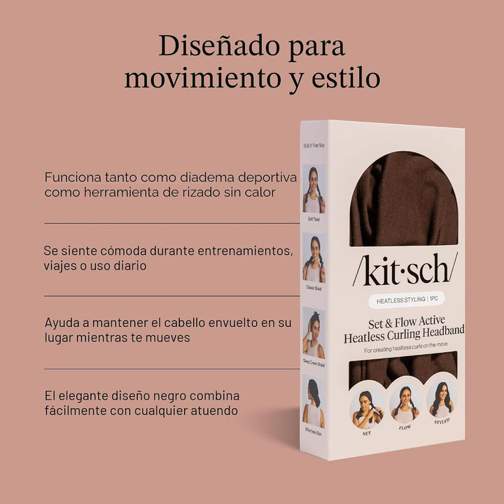 Kitsch Set & Flow Active - Diadema rizadora sin calor para mujer, c...