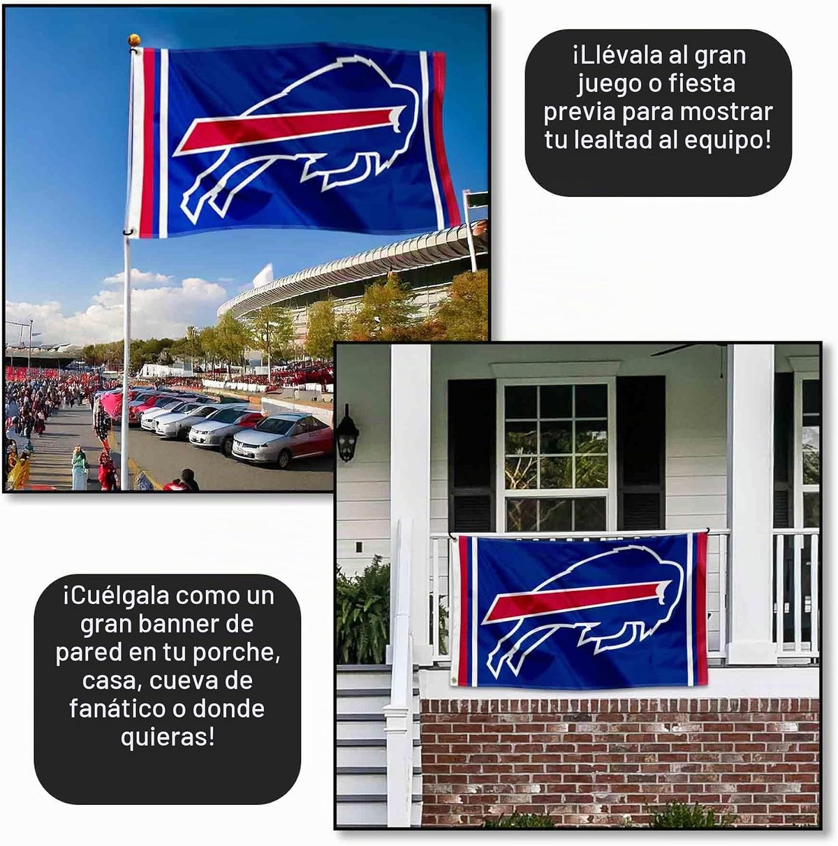 Bandera grande de Buffalo Bills de 3x5 pies
