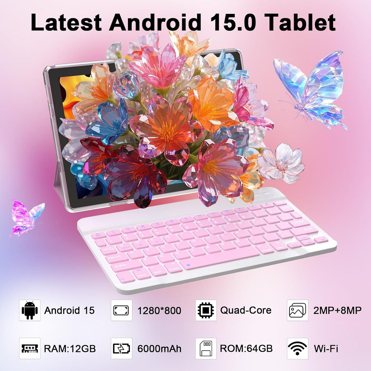Vyrolinia Tablet Android 15 10 pulgadas 12 GB RAM+64 GB ROM\/1 TB t...