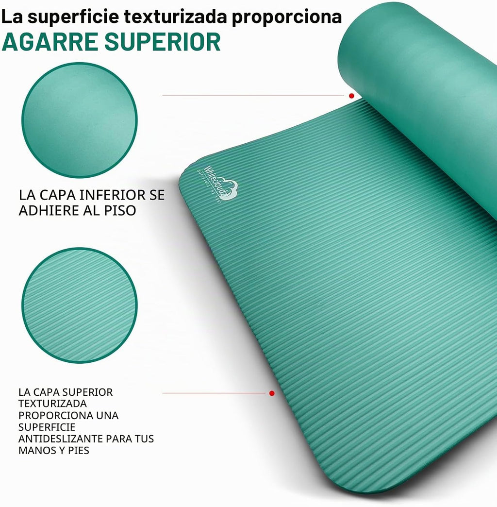 WHITECLOUDZ Kit de yoga, juego de 7 piezas de esterilla de yoga para entrenamientos en casa, esterilla de yoga gruesa, bloques de yoga, correa, toallas de yoga y bolsa de transporte, tapete de
