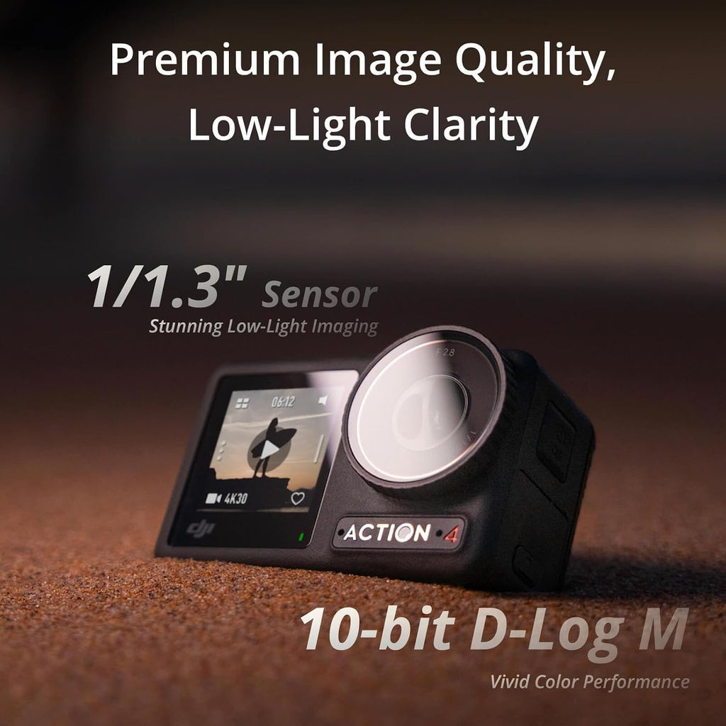 DJI Osmo Action 4 - Paquete de cámara de acción impermeable, sensor de 1"