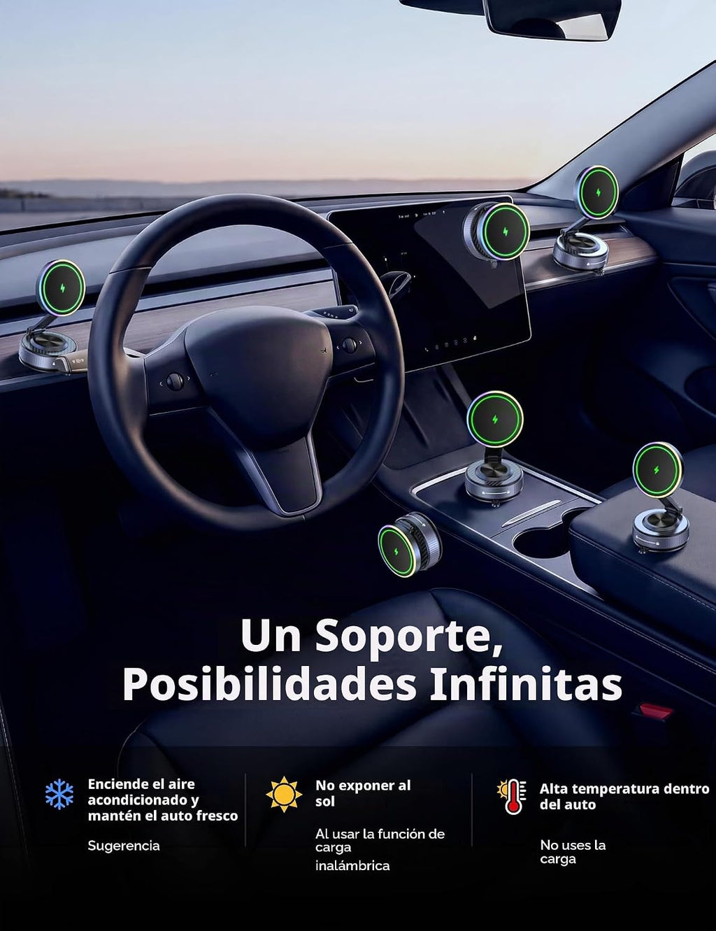 Cargador para coche con soporte MagSafe de 15W, con Adaptador de Carga Más Rápida de 50W