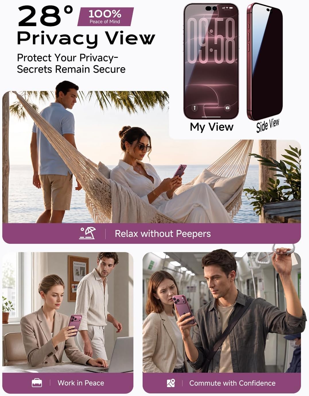 MAGIC JOHN Protector de pantalla de privacidad para iPhone 18 Pro Max de