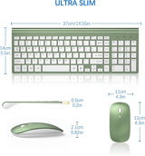 TopMate - Combo de teclado y mouse inalámbricos ultradelgados, 2.4G...