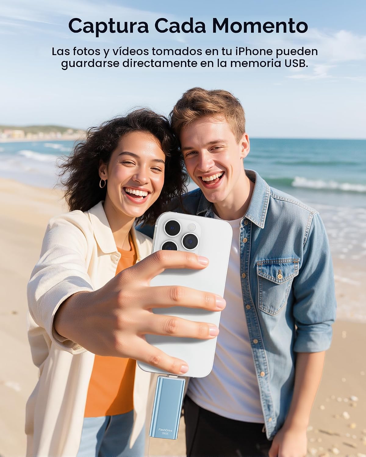 Unidad flash con certificación MFi de 256 GB para iPhone, memoria U...