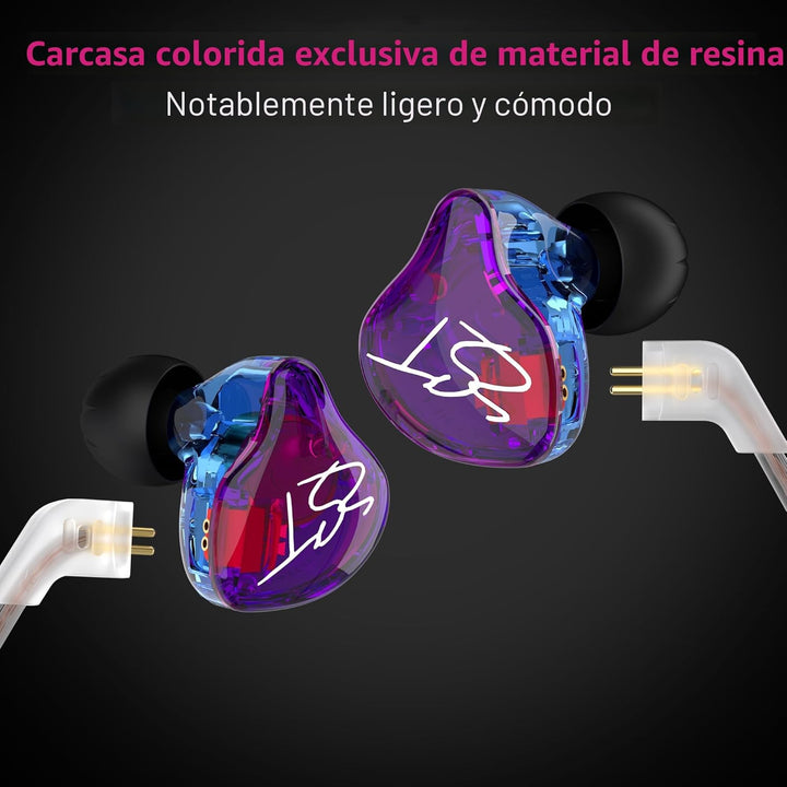 YINYOO Easy KZ ZST Armadura Híbrida Colorida con Auriculares Intrau...