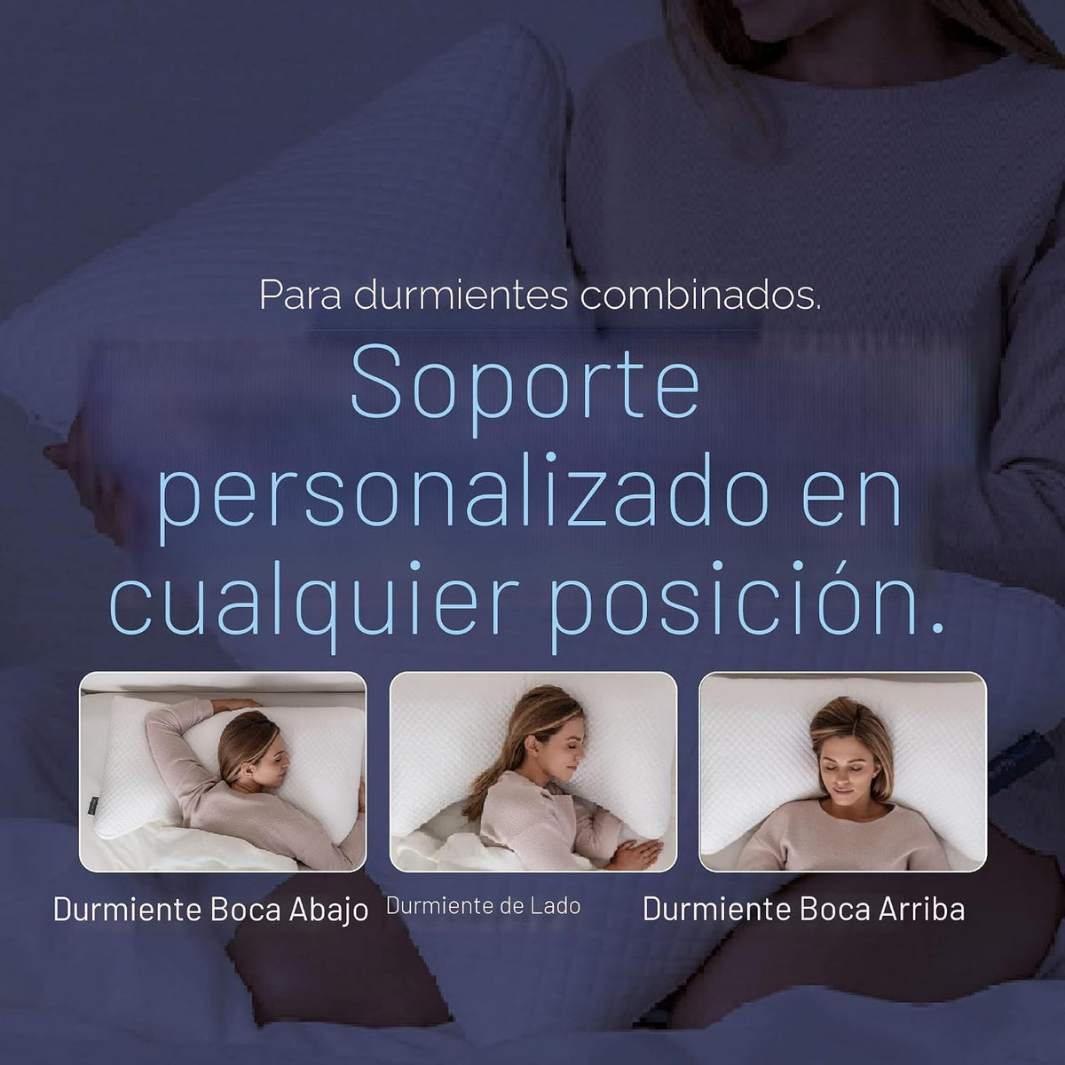 Almohada DreamyBlue Moon King, espuma viscoelástica triturada ajustable