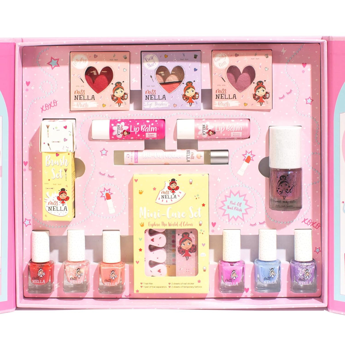 Miss Nella Caja de regalo de maquillaje y esmalte de uñas (Sparkle...