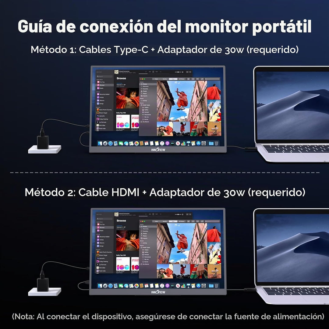 InnoView Monitor portátil de 15.6" 60Hz 4K UHD 3840x2160 | 100%...