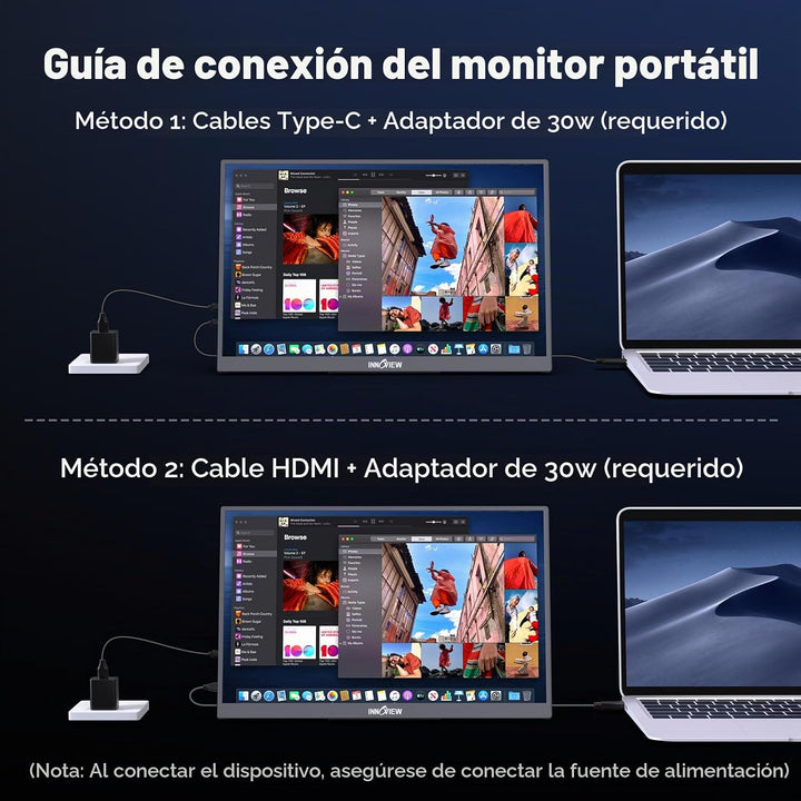 InnoView Monitor portátil de 15.6" 60Hz 4K UHD 3840x2160 | 100%...