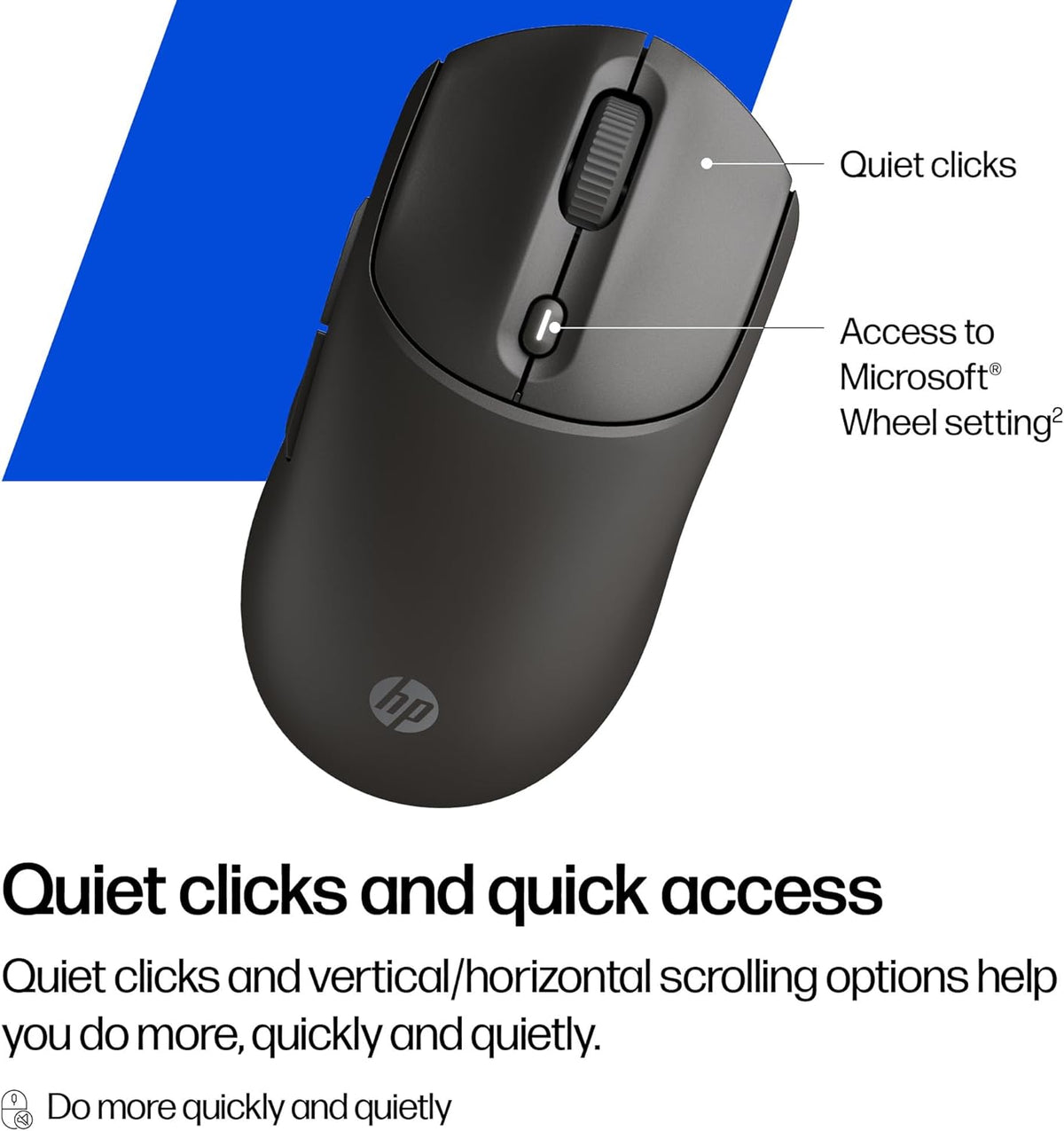 HP Ratón inalámbrico silencioso 400, Bluetooth dual y 2.4 GHz, sili...
