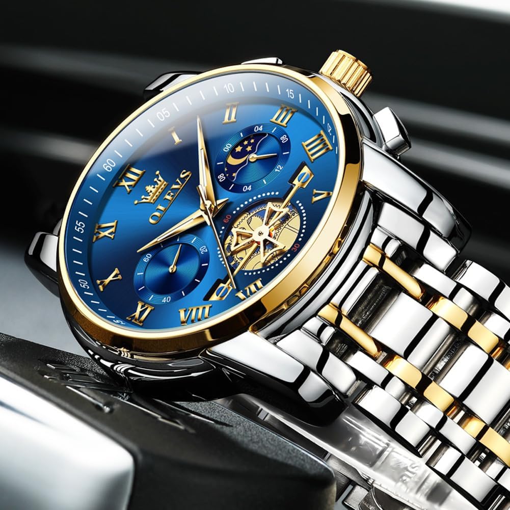 OLEVS Reloj para Hombres Clásico de Negocios en Acero Inoxidable Reloj para Hombre