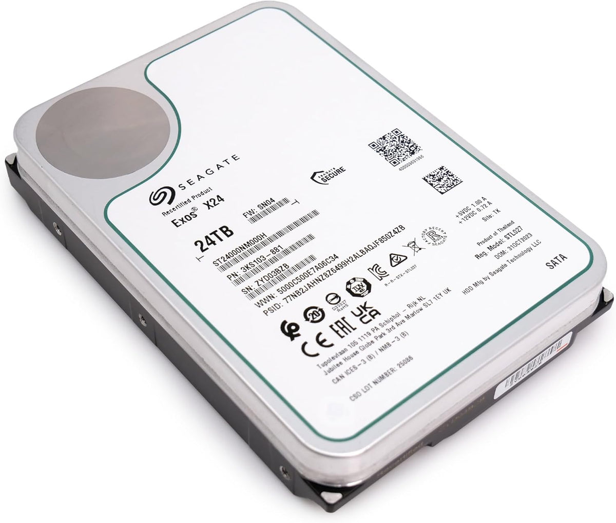 Seagate Exos X24 24TB Unidad de Disco Duro Empresarial HDD SATA 6Gb...
