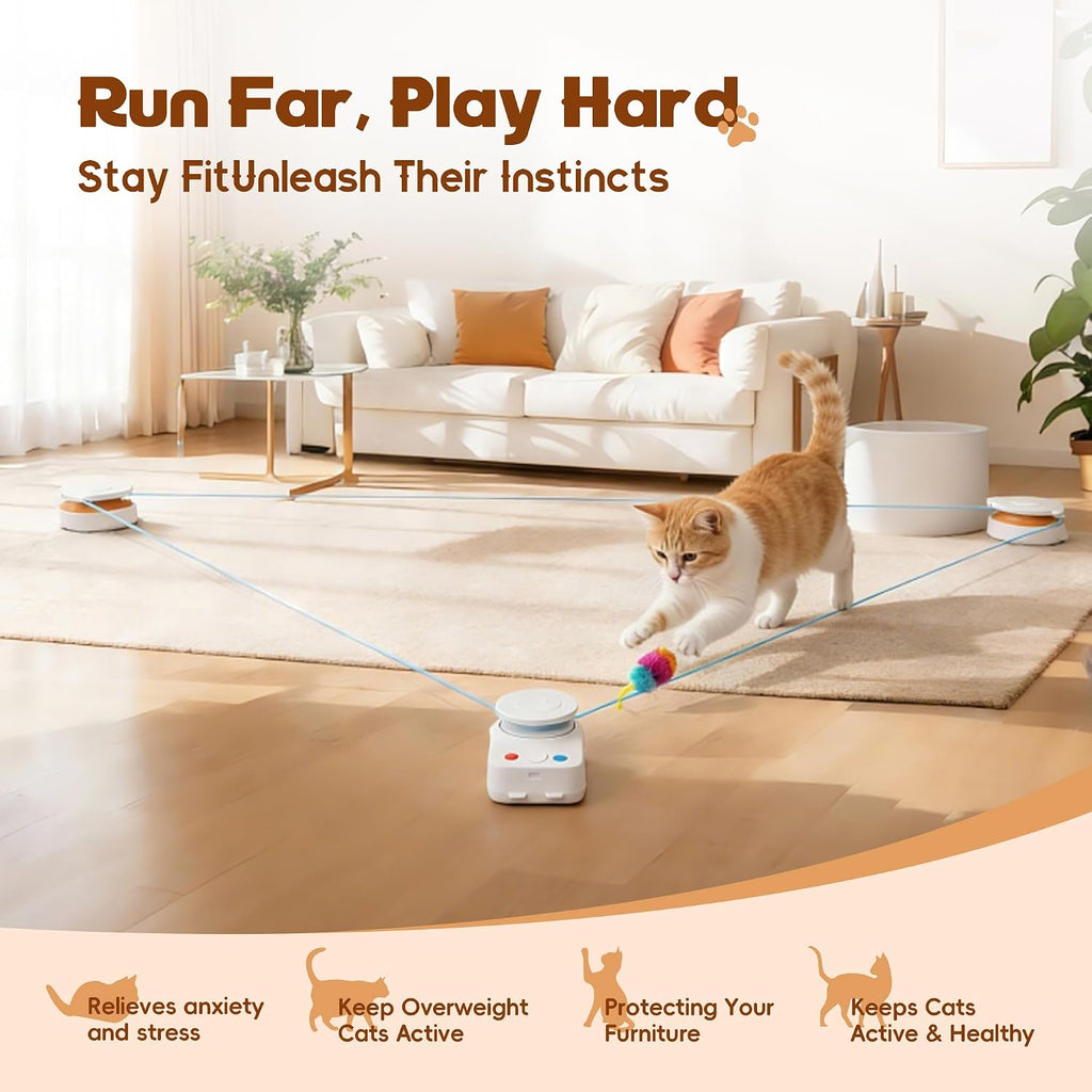 Juguete interactivo para gatos de interior, cinta de correr
