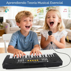Juguetes Piano Teclado - 37 teclas Pianos Juguete musical con micrófono para niño y niña