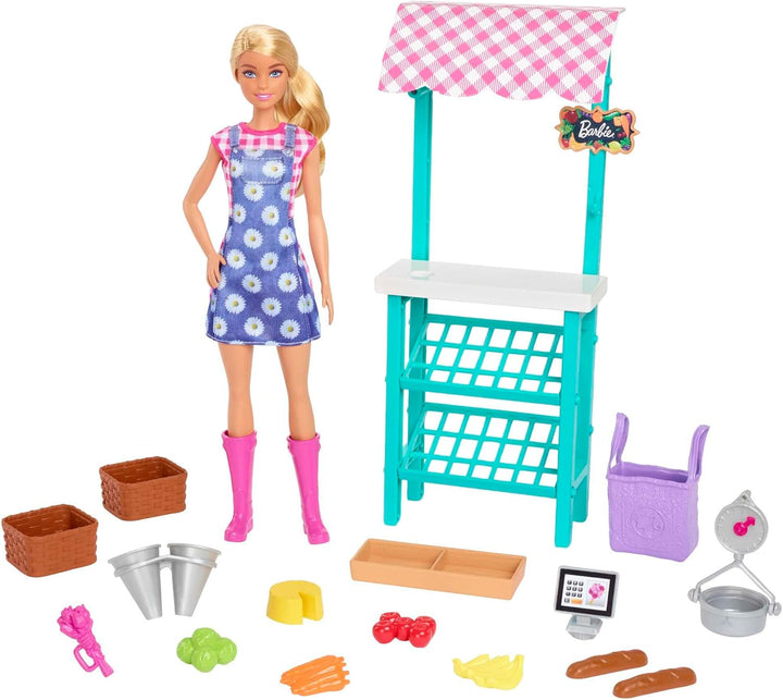 Juego de Barbie Careers, set de mercado de granjeros con muñeca de...
