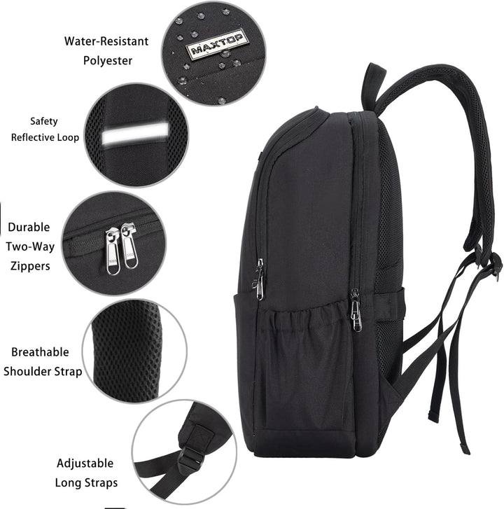 MAXTOP Mochila de viaje para laptop con puerto de carga USB antirro...