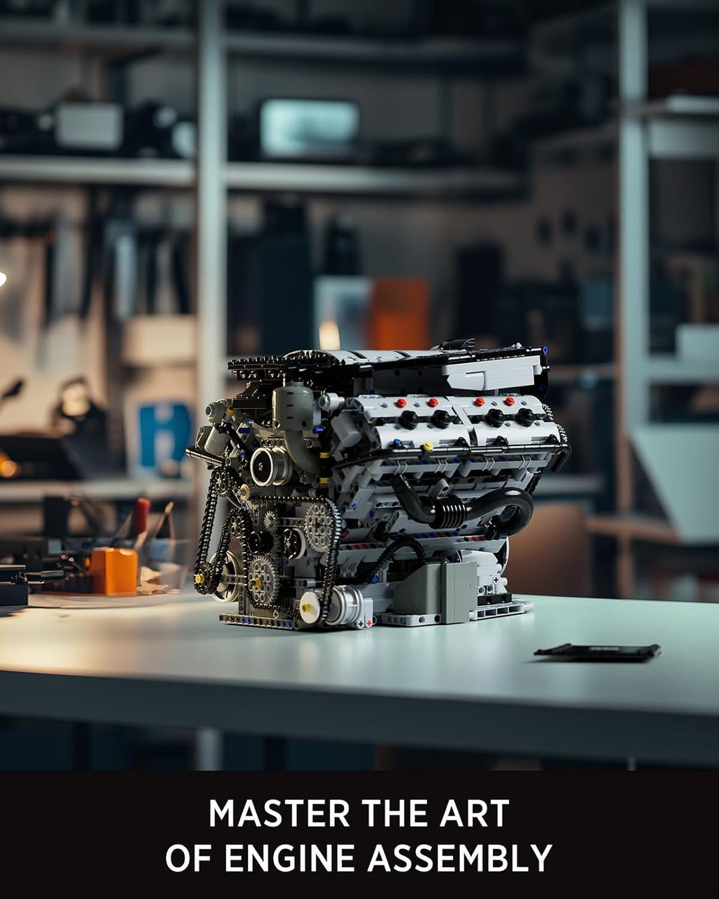 Nifeliz Juego de Construcción de Motor V8, Exclusivo Modelo de Motor de Coleccionista Avanzado, Juguete para Experimentos de Ciencias Físicas para Adultos, Decoración para Hogar u Oficina (2725 PIEZAS