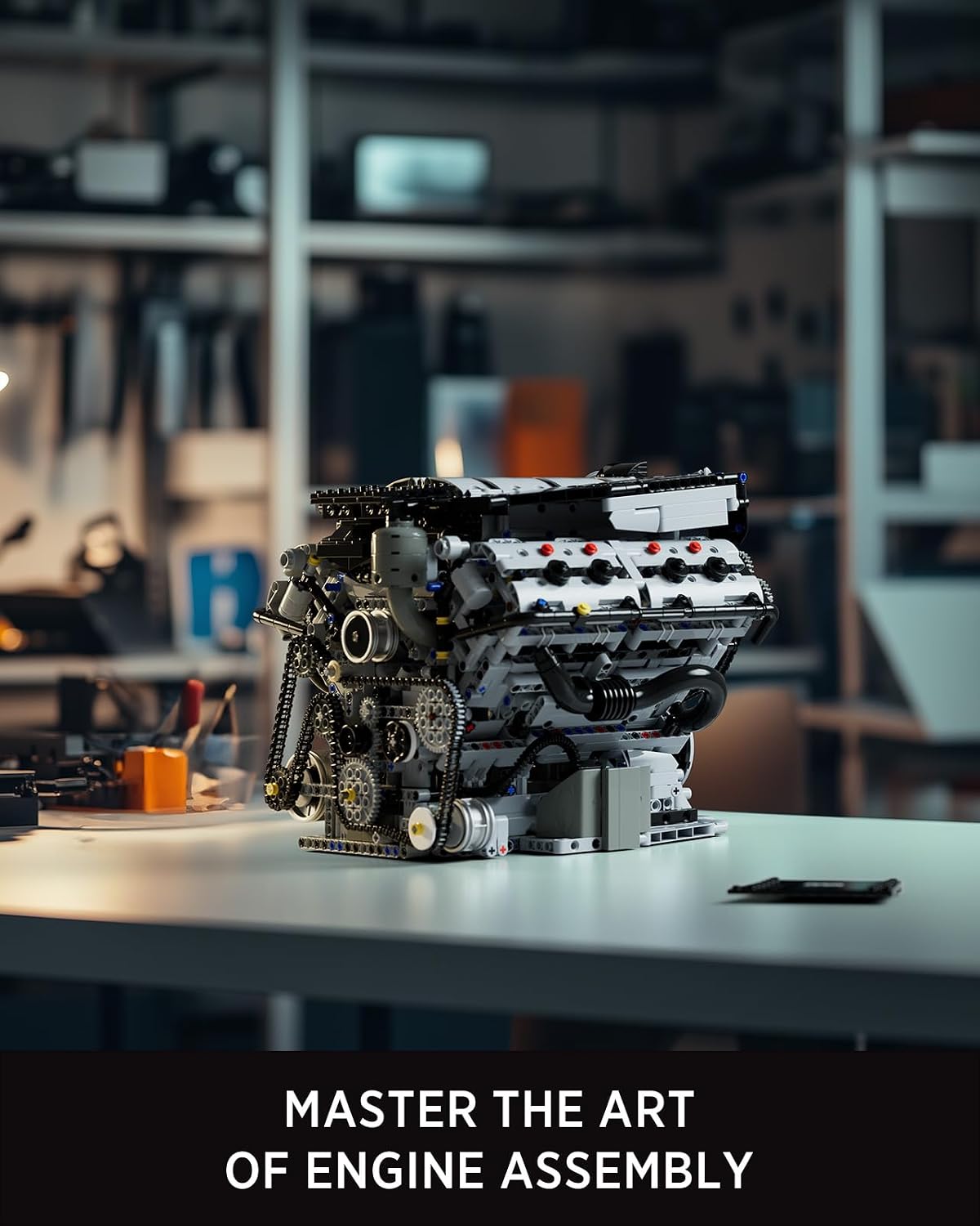 Nifeliz Juego de Construcción de Motor V8, Exclusivo Modelo de Motor de Coleccionista Avanzado, Juguete para Experimentos de Ciencias Físicas para Adultos, Decoración para Hogar u Oficina (2725 PIEZAS