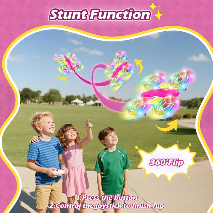 FUNPX Dron LED RC para niños de 6 años en adelante, regalo de Navid...
