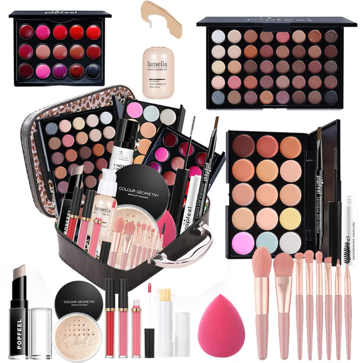 Kit de maquillaje profesional todo en uno, paleta de sombra de ojos...