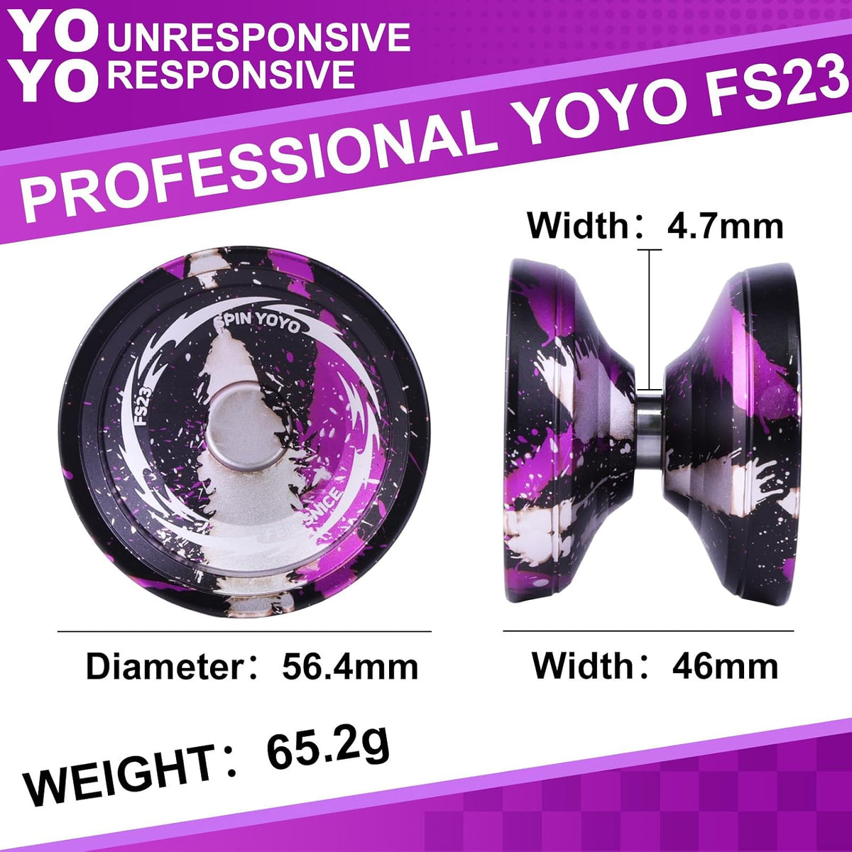 FS23 - Yoyo de metal de doble función para todos los niveles de habilidad, yoyos sensibles a mariposas para niños de 8 a 12 años, yoyo profesional que no responde para adultos con accesorios de yo
