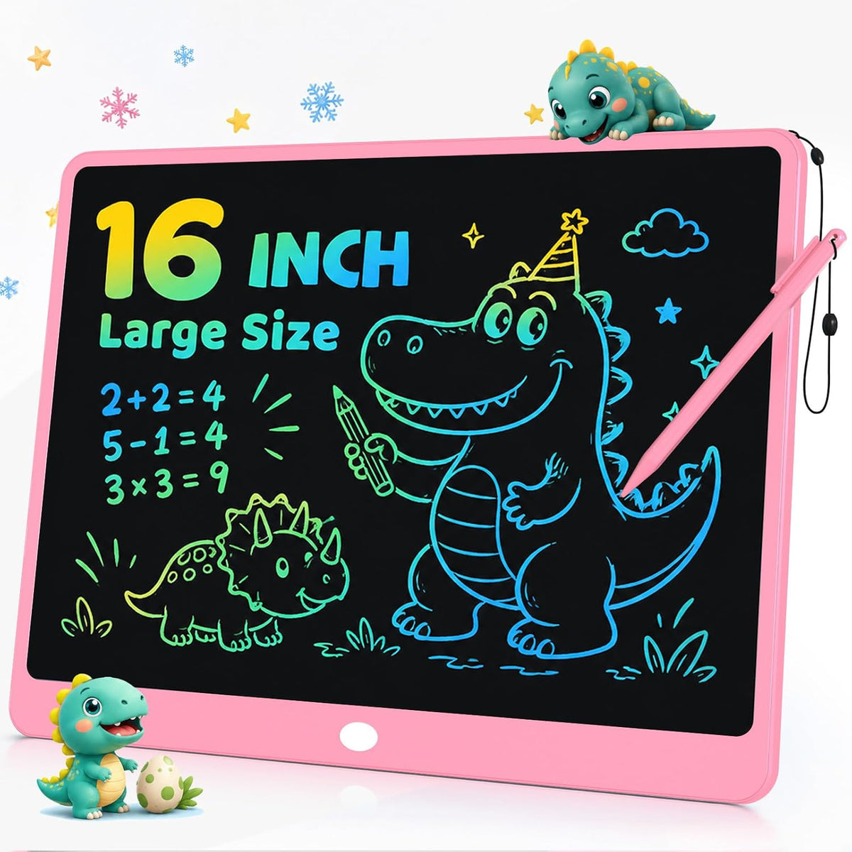 Tableta de escritura LCD para niños, tablero de dibujo digital extragrande y pizarra blanca de aprendizaje, almohadilla de escritura reutilizable para dibujar, matemáticas, ortografía, regalo