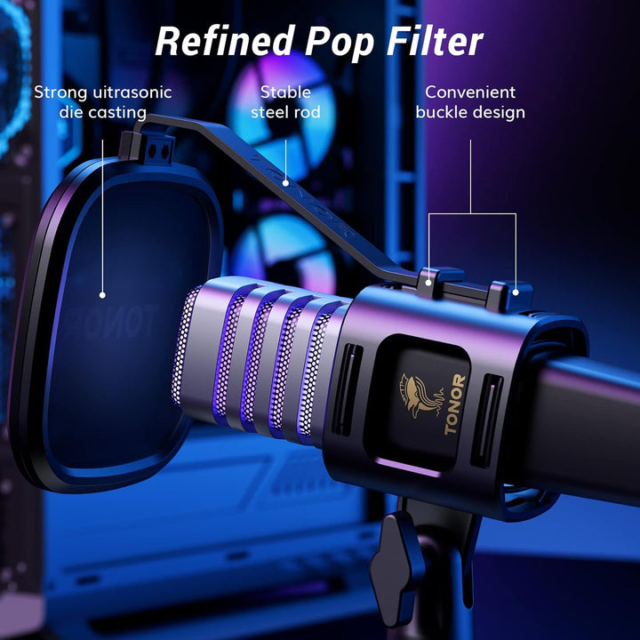 TONOR Micrófono USB para juegos, juego de microfono de transmisión...