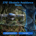 FPV Drone con cámara para adultos, pantalla LCD RC plegable, mini drones para niños principiantes, motor sin escobillas 270° para evitar obstáculos, compatible con tarjeta SD de 32G MAX menos de 8.82