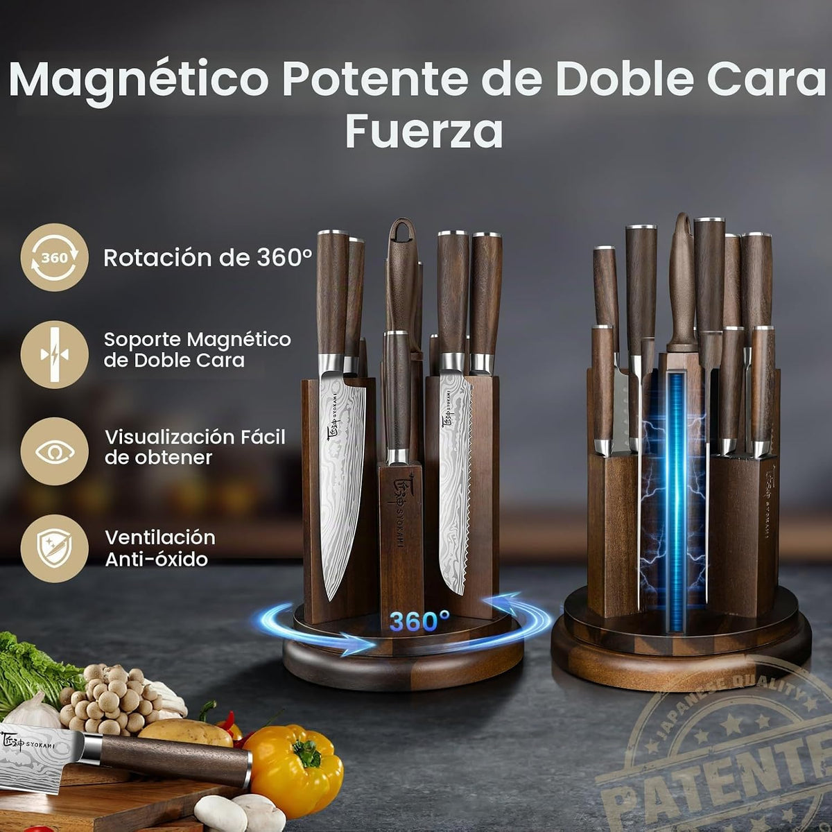Juego de 14 cuchillos de cocina con bloque magnético, nuevo para 2026