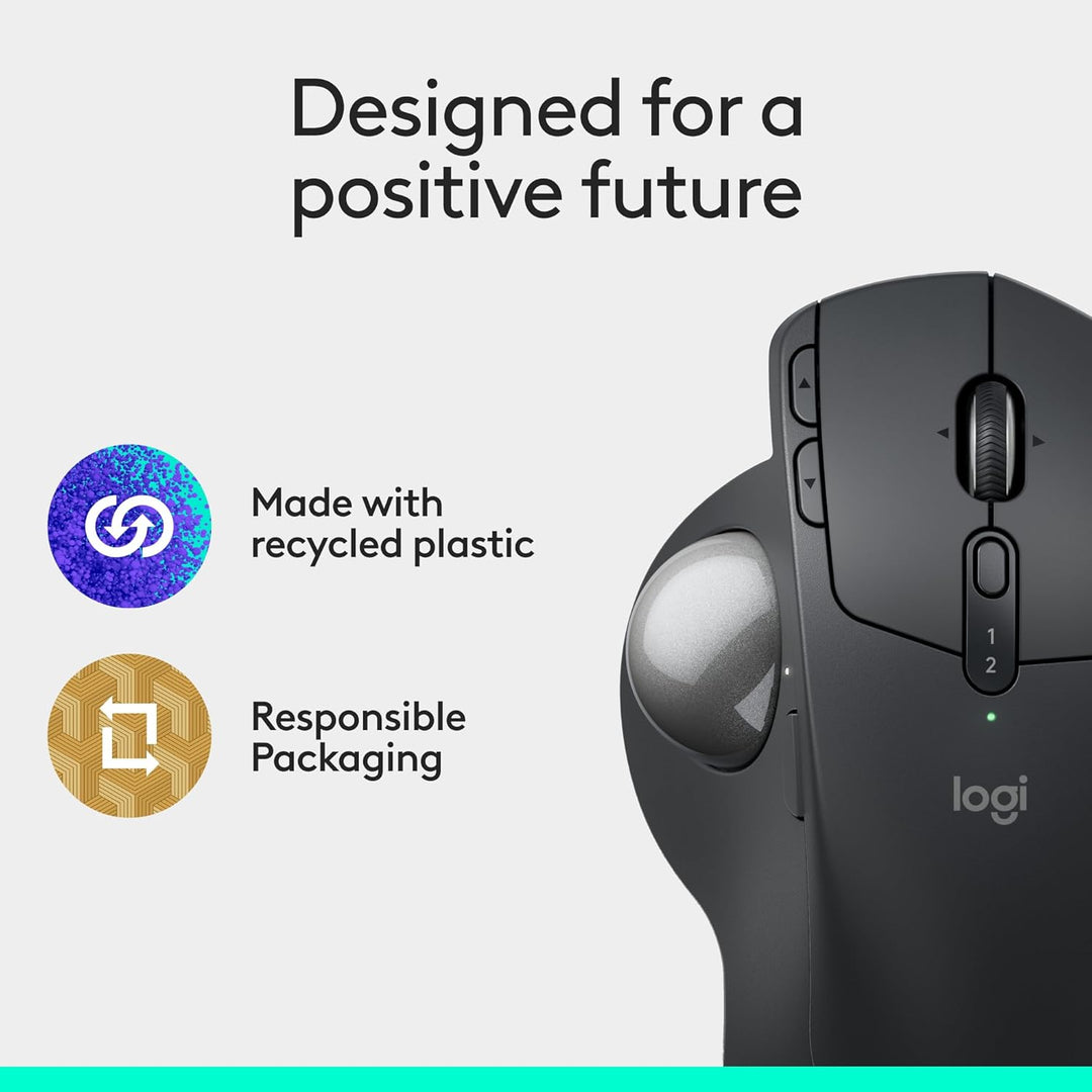 Logitech MX Ergo S Mouse Avanzado de Trackball Inalámbrico, Mouse E...