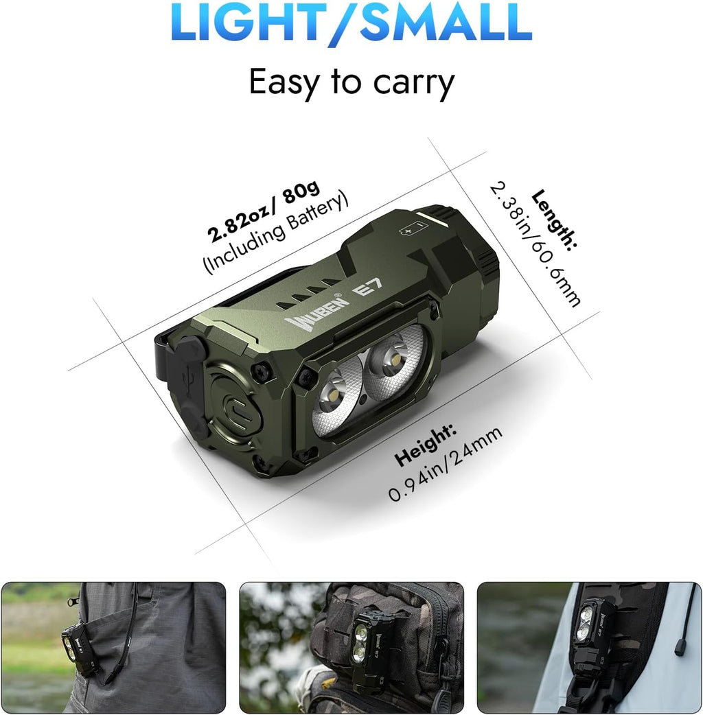 WUBEN E7 1800 Lm Hight Lumen Mini linterna con imán