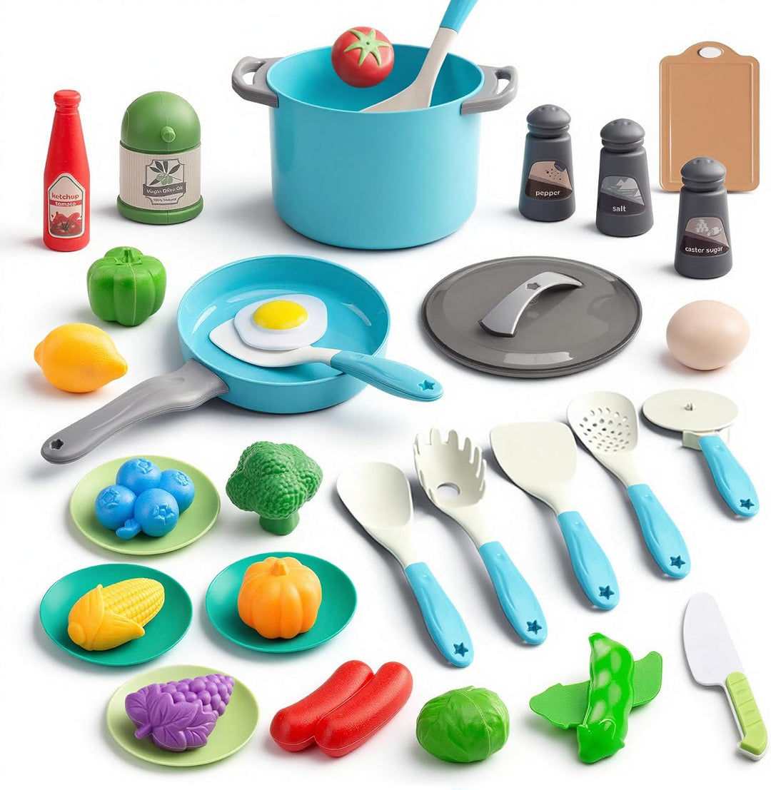 35 piezas de accesorios de juguete para cocina de niños, juego de c...