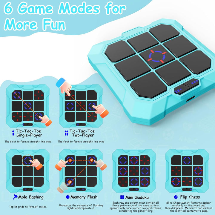 VDPDO Juego de Tic Tac Toe, Juego Electrónico Tic Tac Toe 6 en 1 co...