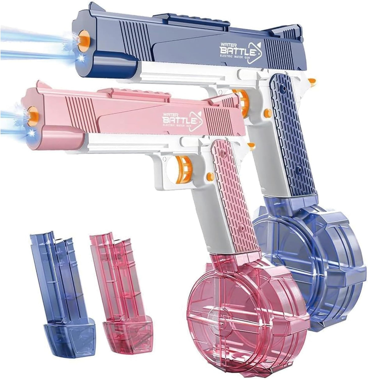 2Pcs Pistola de Agua Eléctrica para Niños y Adultos con Luz LED