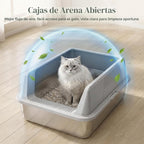 Lifewit Caja de arena para gatos de acero inoxidable para gatito, 17.7 ×