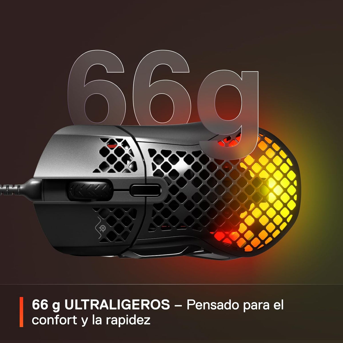 SteelSeries Aerox 5 - Ratón gaming RGB con perforaciones - Diseño u...