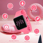 Relojes para niños y niñas, reloj deportivo digital con contador de pasos, podómetro, alarma de vibración, sin aplicación, impermeable, rastreador de fitness, reloj para niños, niñas, adolescentes