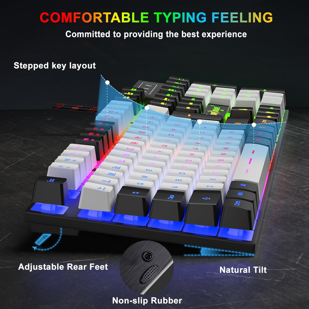 Conjunto de teclado y ratón para juegos RGB BlueFinger, con cable U...