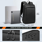 FENRUIEN Mochila delgada para laptop de 15.6 pulgadas, color negro