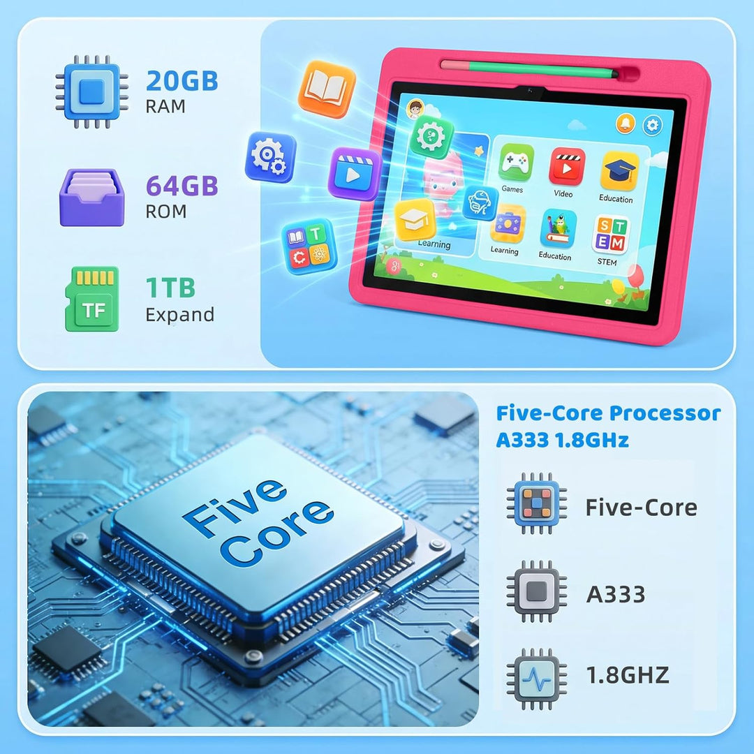 UKIDOZ - Tableta para niños Android 16 mejorada 2026, de 10 pulgada...