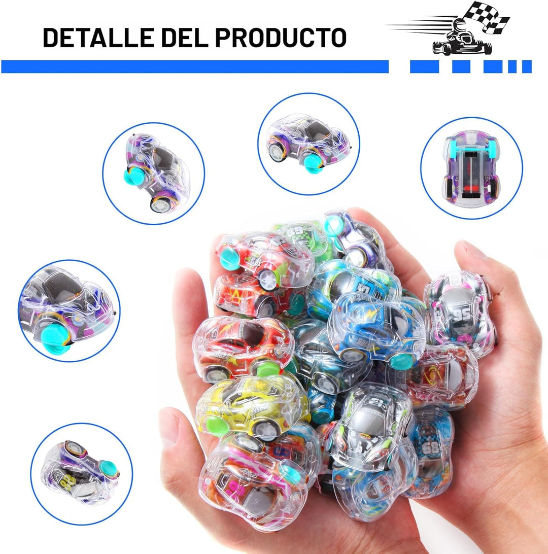 Juego de 50 mini automóviles de tracción hacia atrás