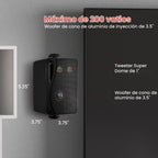Pyle Sistema de altavoces mini box de 3 vías, 3.5 pulgadas, 200 vatios, impermeables, de grado marino, en una parrilla de carcasa de ABS resistente, hogar, barco, piscina, patio, uso interior y exterior (carbón)
