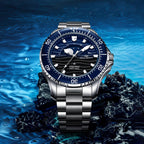 SEA-GULL Reloj divisorio 300M impermeable automático reloj de pulsera mecánico fase lunar luminiscente hombres relojes 816.32.1215