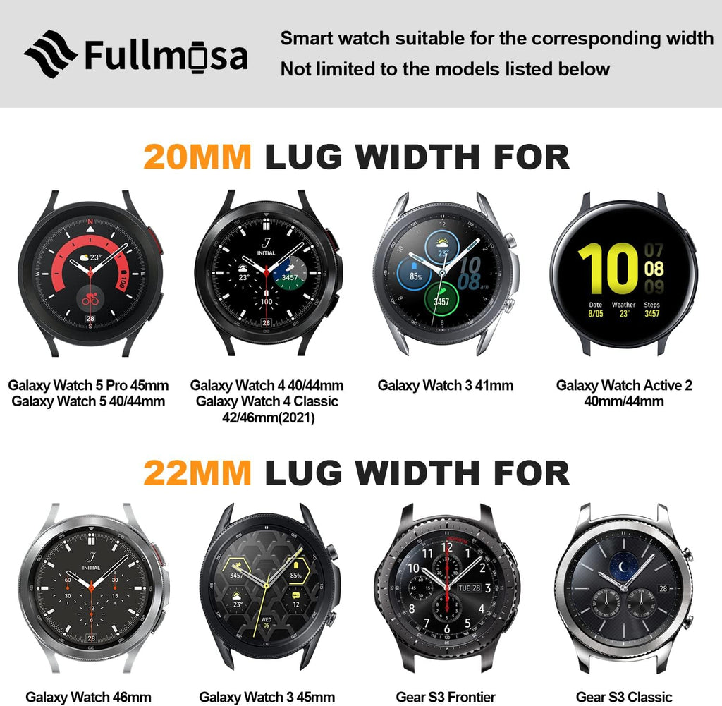 Fullmosa Correa de reloj de cuero de liberación rápida de 0.787 in, correa de reloj de cuero y silicona de 0.787 in, hebilla marrón+negra, Classic