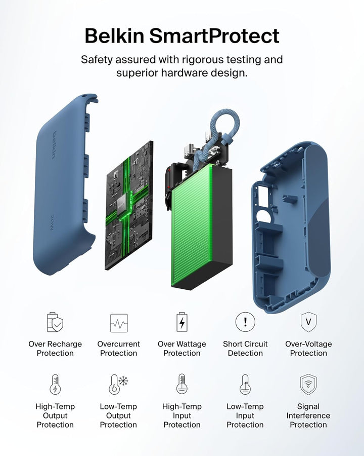Belkin - Cargador portátil, batería de potencia USB-C delgada de 10...