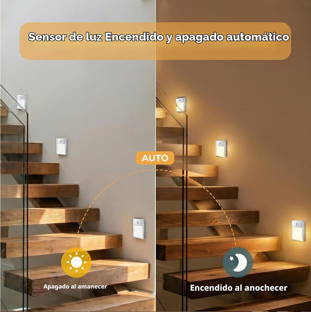 VST Paquete de 3 luces recargables para escaleras con sensor de movimiento