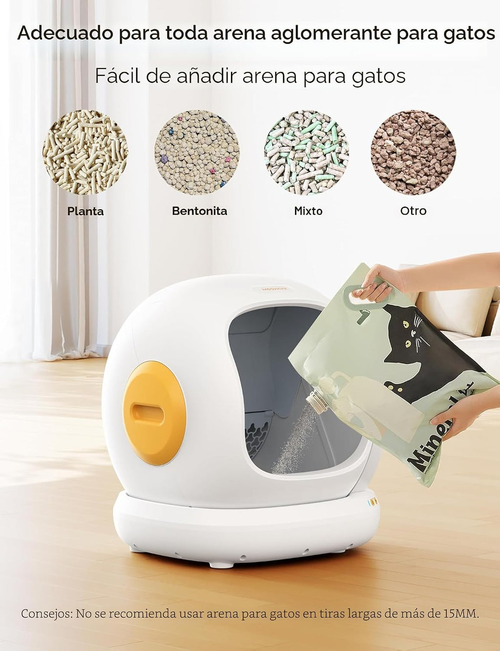 Meowant Caja de arena para gatos autolimpiante, 75L extra grande con tapa