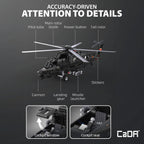 CADA Z-10 Kit de construcción de helicóptero motorizado – 989 piezas con batería recargable, motores duales, controlador de 2.4 GHz – Juego de helicóptero de ladrillo RC compatible con las principales